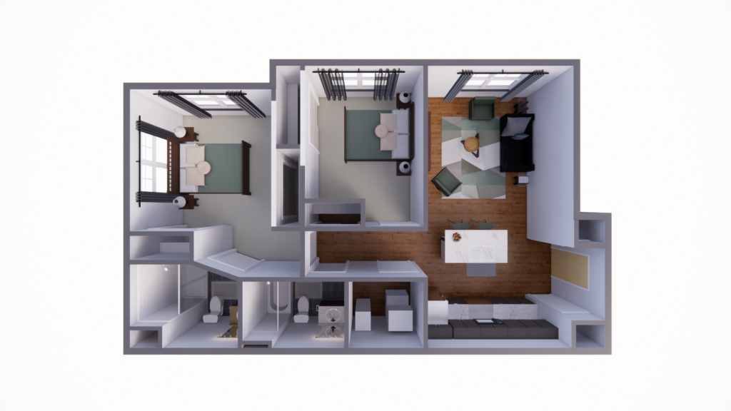 Two bedroom rental apartment in Gahanna, Oh near Creekside Gahanna